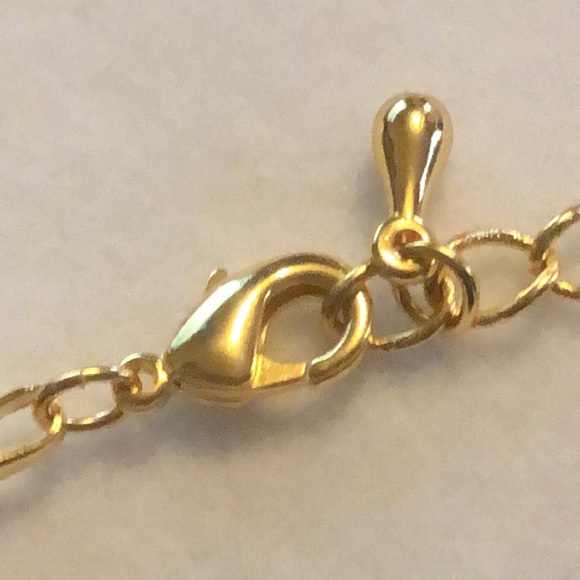 Fiery Opal & Diamond pave pendant necklace 9” 10 k (unmarked) chain new inbox - Picture 5 of 7